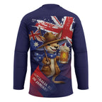 Australia Day Kangaroo Flag Hockey Jersey Aussie Aussie Aussie Oi Oi Oi - Aussie Hoodie