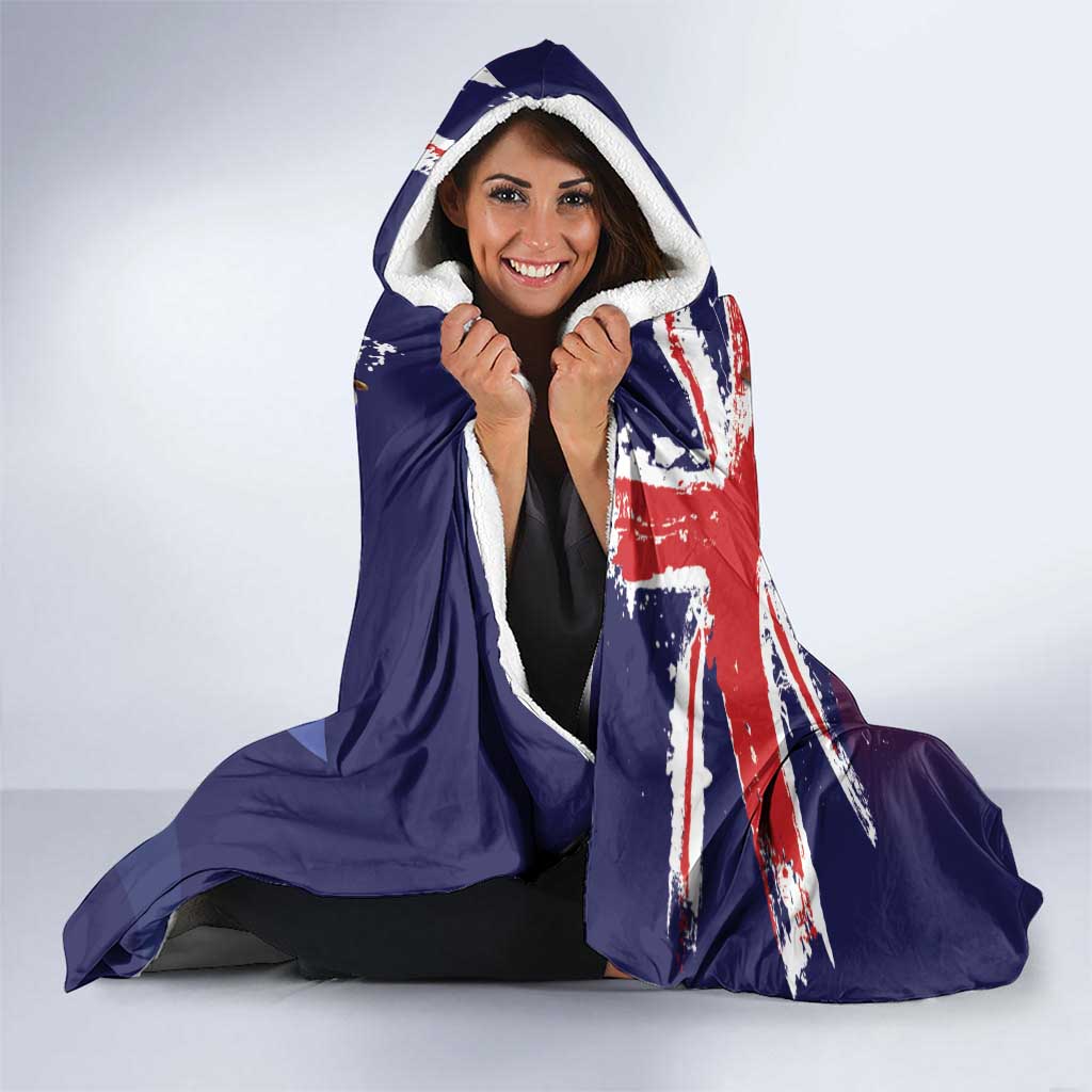 Australia Day Kangaroo Flag Hooded Blanket Aussie Aussie Aussie Oi Oi Oi - Aussie Hoodie