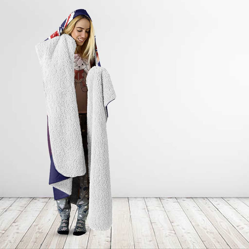 Australia Day Kangaroo Flag Hooded Blanket Aussie Aussie Aussie Oi Oi Oi - Aussie Hoodie