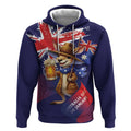 Australia Day Kangaroo Flag Hoodie Aussie Aussie Aussie Oi Oi Oi - Aussie Hoodie
