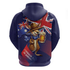 Australia Day Kangaroo Flag Hoodie Aussie Aussie Aussie Oi Oi Oi - Aussie Hoodie