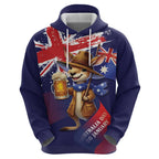 Australia Day Kangaroo Flag Hoodie Aussie Aussie Aussie Oi Oi Oi - Aussie Hoodie