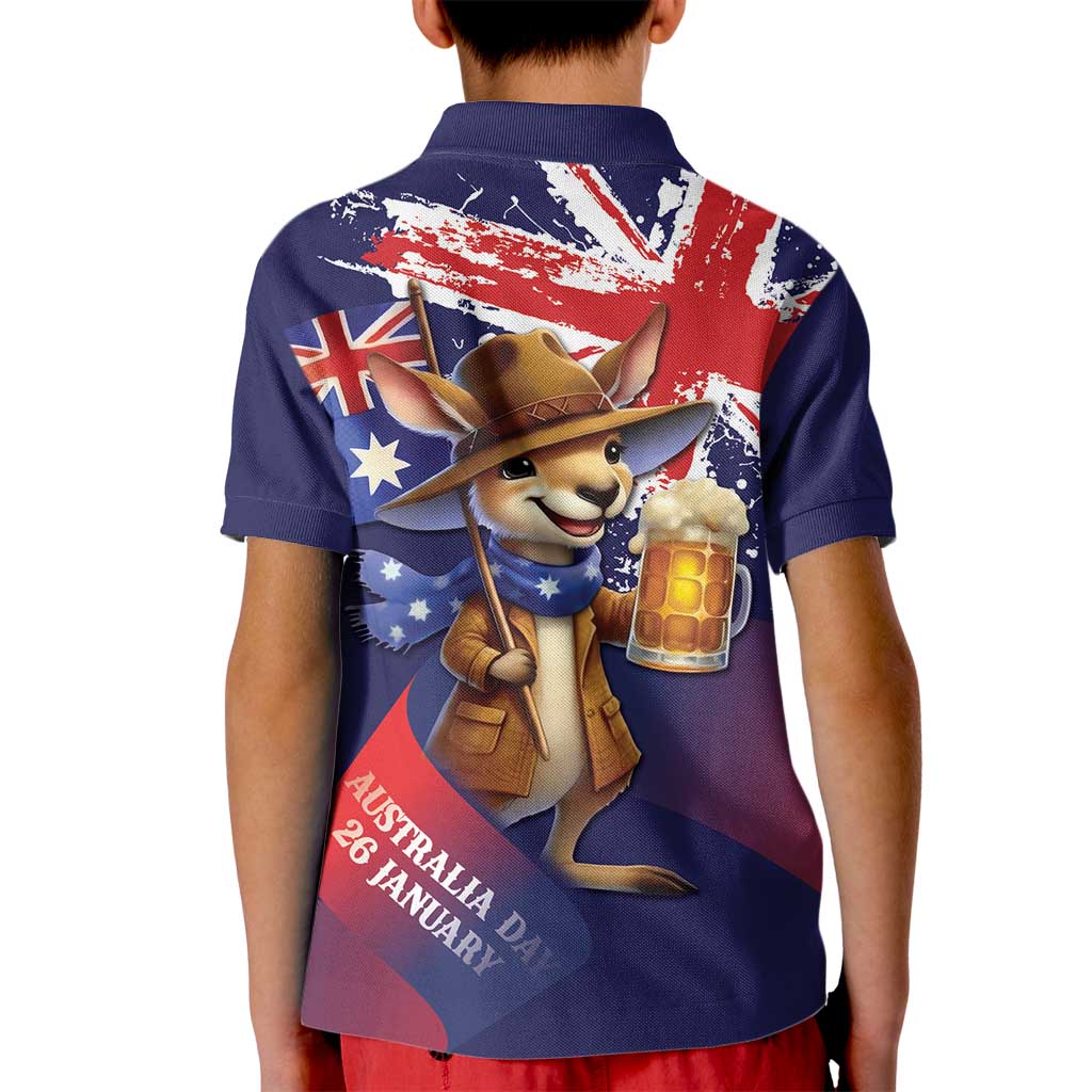 Australia Day Kangaroo Flag Kid Polo Shirt Aussie Aussie Aussie Oi Oi Oi - Aussie Hoodie