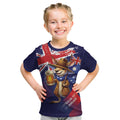 Australia Day Kangaroo Flag Kid T Shirt Aussie Aussie Aussie Oi Oi Oi - Aussie Hoodie