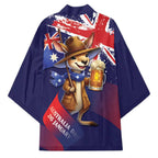 Australia Day Kangaroo Flag Kimono Aussie Aussie Aussie Oi Oi Oi - Aussie Hoodie