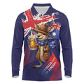 Australia Day Kangaroo Flag Long Sleeve Polo Shirt Aussie Aussie Aussie Oi Oi Oi - Aussie Hoodie