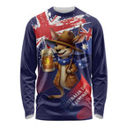 Australia Day Kangaroo Flag Long Sleeve Shirt Aussie Aussie Aussie Oi Oi Oi - Aussie Hoodie