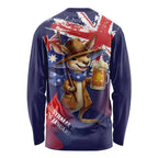 Australia Day Kangaroo Flag Long Sleeve Shirt Aussie Aussie Aussie Oi Oi Oi - Aussie Hoodie