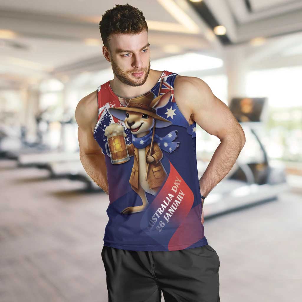 Australia Day Kangaroo Flag Men Tank Top Aussie Aussie Aussie Oi Oi Oi - Aussie Hoodie