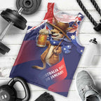 Australia Day Kangaroo Flag Men Tank Top Aussie Aussie Aussie Oi Oi Oi - Aussie Hoodie