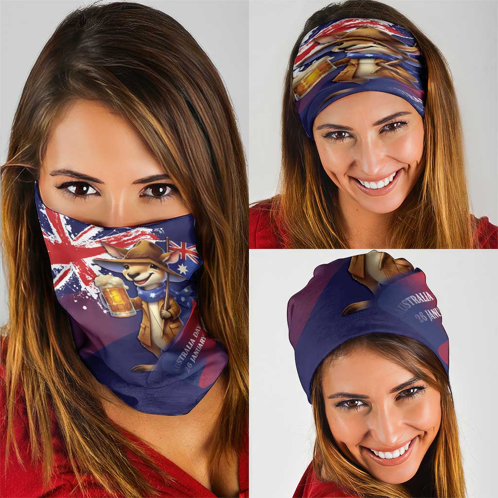 Australia Day Kangaroo Flag Neck Gaiter Aussie Aussie Aussie Oi Oi Oi - Aussie Hoodie