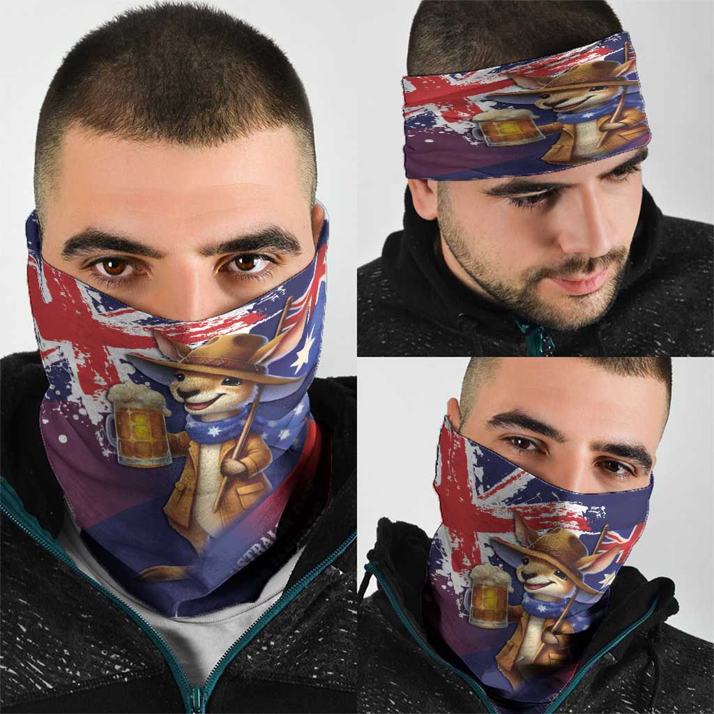 Australia Day Kangaroo Flag Neck Gaiter Aussie Aussie Aussie Oi Oi Oi - Aussie Hoodie