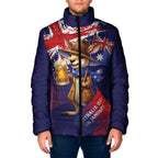 Australia Day Kangaroo Flag Padded Jacket Aussie Aussie Aussie Oi Oi Oi - Aussie Hoodie
