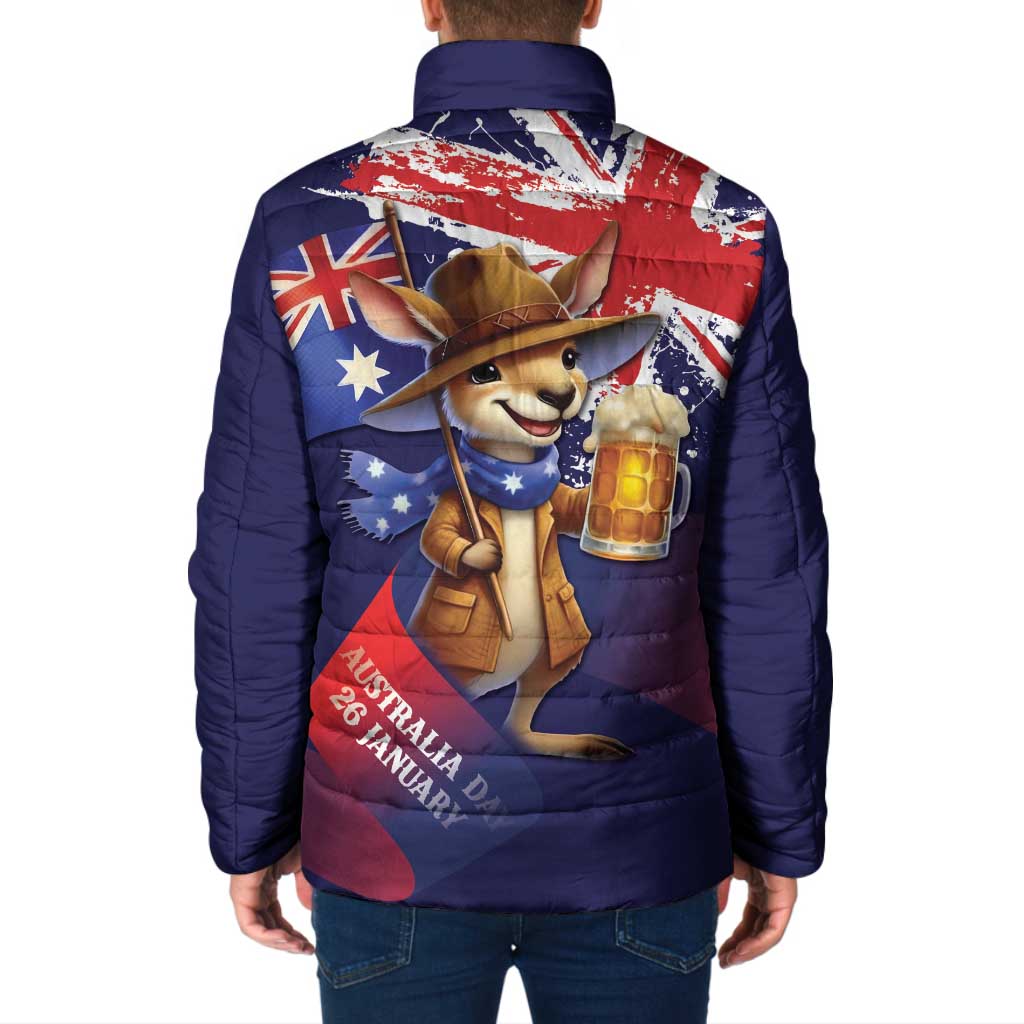 Australia Day Kangaroo Flag Padded Jacket Aussie Aussie Aussie Oi Oi Oi - Aussie Hoodie