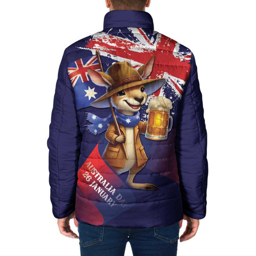 Australia Day Kangaroo Flag Padded Jacket Aussie Aussie Aussie Oi Oi Oi - Aussie Hoodie