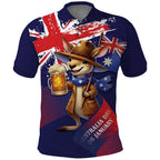 Australia Day Kangaroo Flag Polo Shirt Aussie Aussie Aussie Oi Oi Oi - Aussie Hoodie