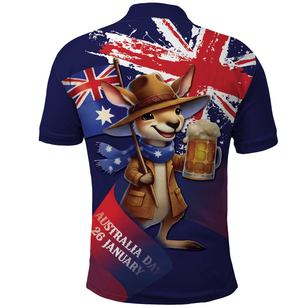 Australia Day Kangaroo Flag Polo Shirt Aussie Aussie Aussie Oi Oi Oi - Aussie Hoodie