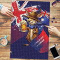Australia Day Kangaroo Flag Puzzle Aussie Aussie Aussie Oi Oi Oi - Aussie Hoodie