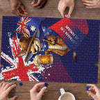 Australia Day Kangaroo Flag Puzzle Aussie Aussie Aussie Oi Oi Oi - Aussie Hoodie