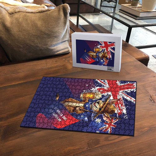Australia Day Kangaroo Flag Puzzle Aussie Aussie Aussie Oi Oi Oi - Aussie Hoodie