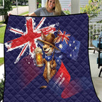 Australia Day Kangaroo Flag Quilt Aussie Aussie Aussie Oi Oi Oi - Aussie Hoodie