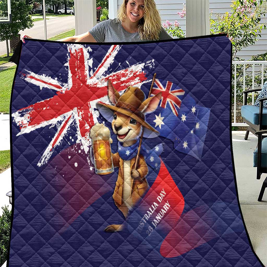 Australia Day Kangaroo Flag Quilt Aussie Aussie Aussie Oi Oi Oi - Aussie Hoodie