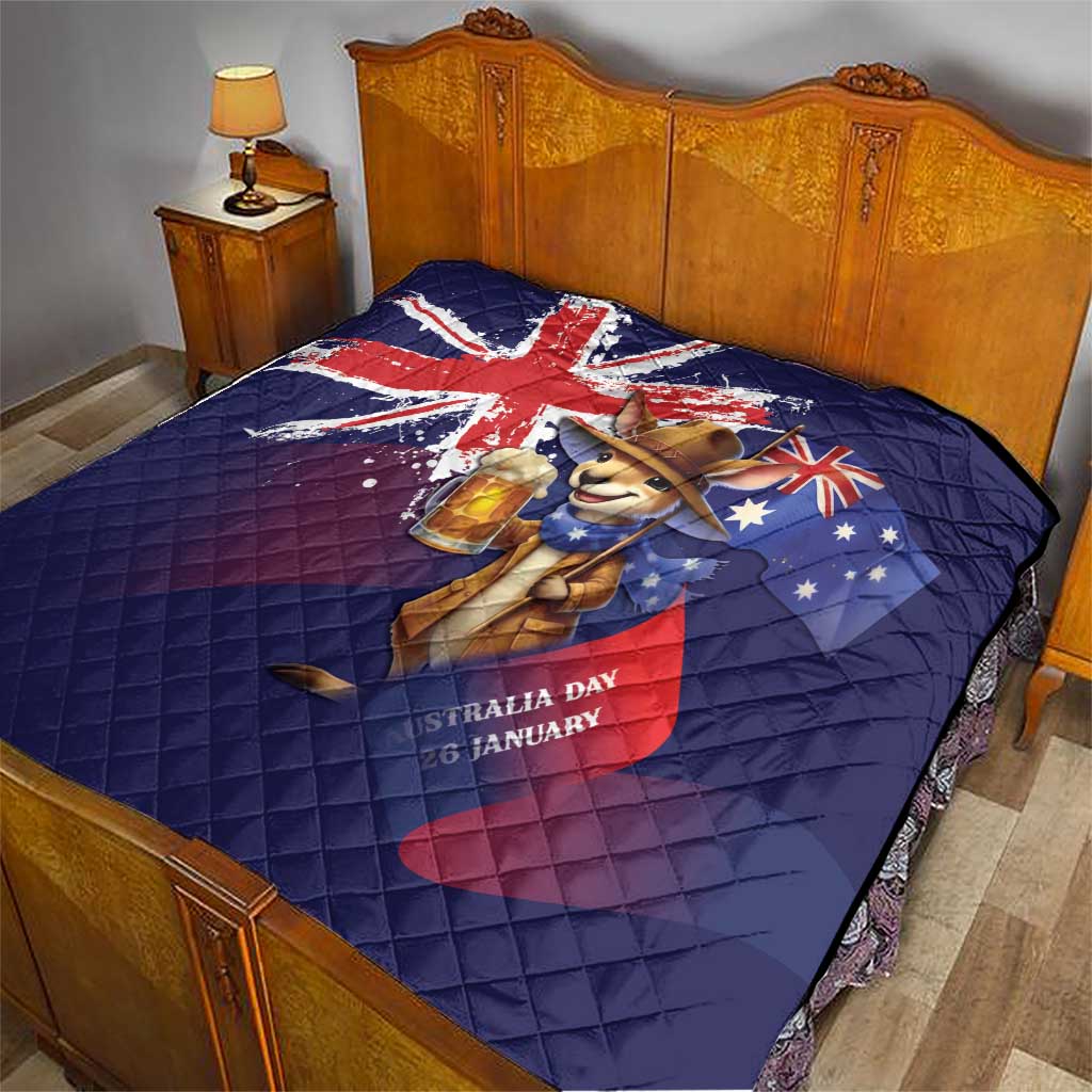 Australia Day Kangaroo Flag Quilt Aussie Aussie Aussie Oi Oi Oi - Aussie Hoodie