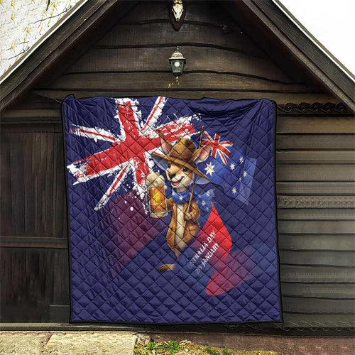 Australia Day Kangaroo Flag Quilt Aussie Aussie Aussie Oi Oi Oi - Aussie Hoodie