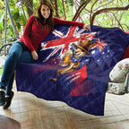 Australia Day Kangaroo Flag Quilt Aussie Aussie Aussie Oi Oi Oi - Aussie Hoodie