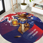 Australia Day Kangaroo Flag Round Carpet Aussie Aussie Aussie Oi Oi Oi - Aussie Hoodie