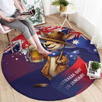 Australia Day Kangaroo Flag Round Carpet Aussie Aussie Aussie Oi Oi Oi - Aussie Hoodie