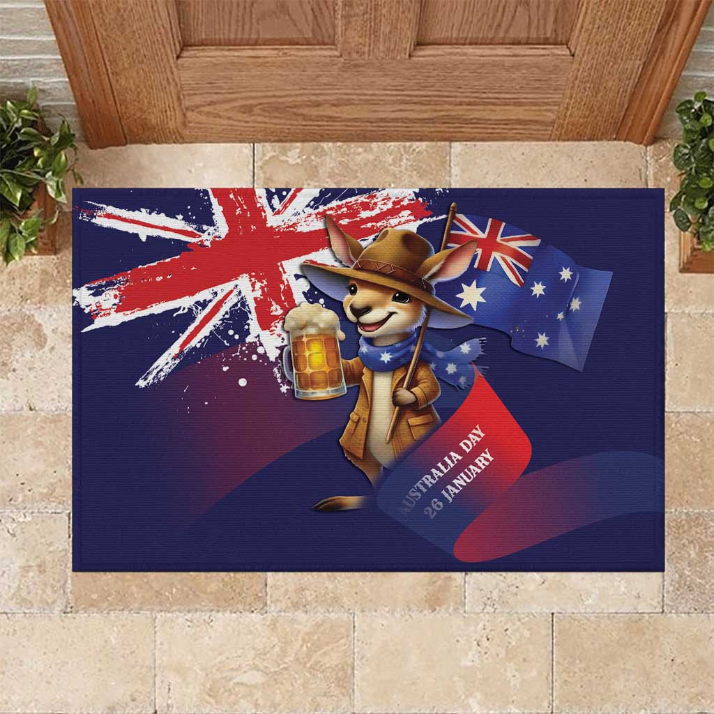 Australia Day Kangaroo Flag Rubber Doormat Aussie Aussie Aussie Oi Oi Oi - Aussie Hoodie