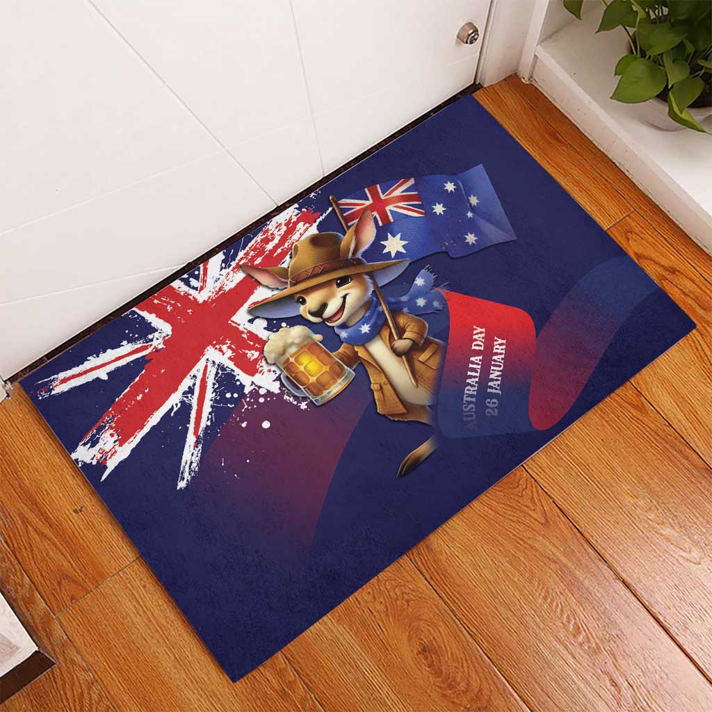 Australia Day Kangaroo Flag Rubber Doormat Aussie Aussie Aussie Oi Oi Oi - Aussie Hoodie