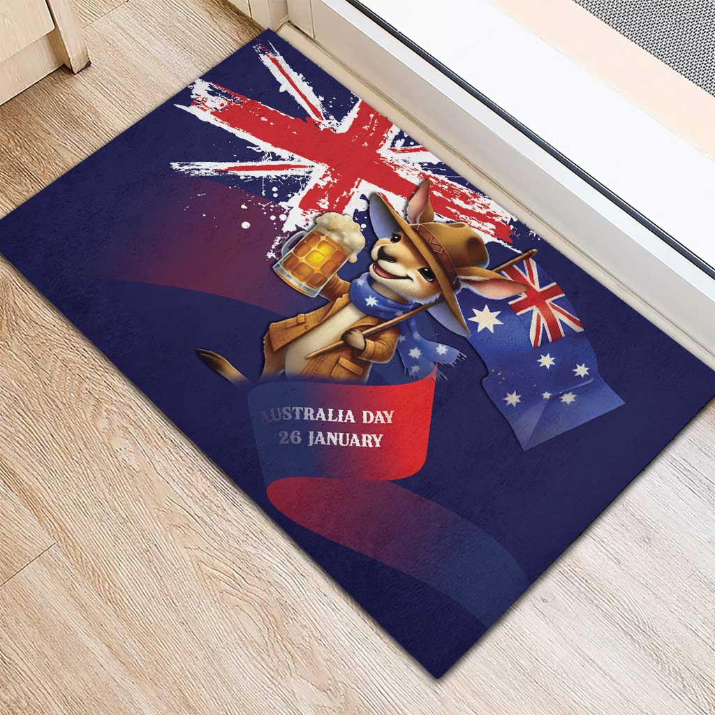 Australia Day Kangaroo Flag Rubber Doormat Aussie Aussie Aussie Oi Oi Oi - Aussie Hoodie