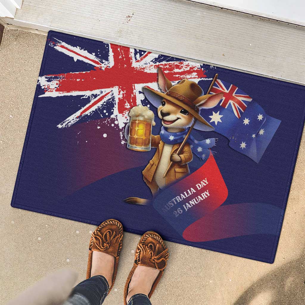 Australia Day Kangaroo Flag Rubber Doormat Aussie Aussie Aussie Oi Oi Oi - Aussie Hoodie