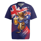 Australia Day Kangaroo Flag Rugby Jersey Aussie Aussie Aussie Oi Oi Oi - Aussie Hoodie