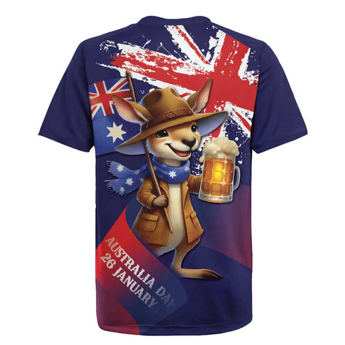 Australia Day Kangaroo Flag Rugby Jersey Aussie Aussie Aussie Oi Oi Oi - Aussie Hoodie