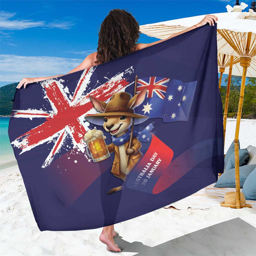 Australia Day Kangaroo Flag Sarong Aussie Aussie Aussie Oi Oi Oi - Aussie Hoodie