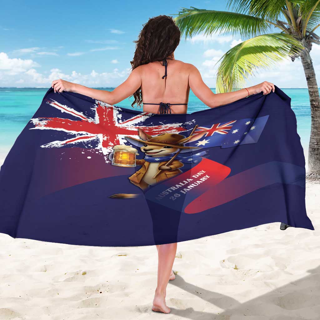 Australia Day Kangaroo Flag Sarong Aussie Aussie Aussie Oi Oi Oi - Aussie Hoodie