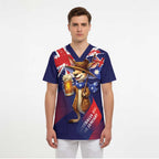 Australia Day Kangaroo Flag Scrub Top Aussie Aussie Aussie Oi Oi Oi - Aussie Hoodie