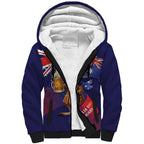 Australia Day Kangaroo Flag Sherpa Hoodie Aussie Aussie Aussie Oi Oi Oi - Aussie Hoodie