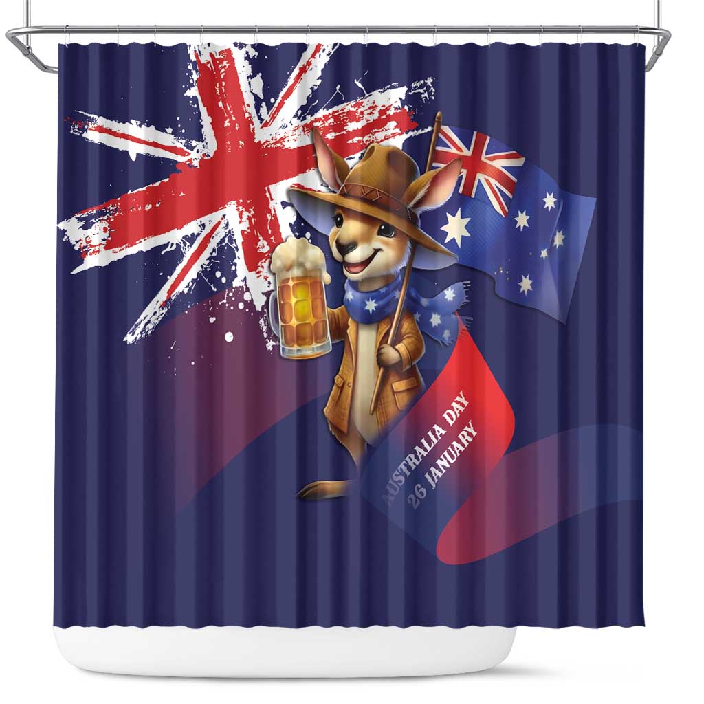 Australia Day Kangaroo Flag Shower Curtain Aussie Aussie Aussie Oi Oi Oi - Aussie Hoodie