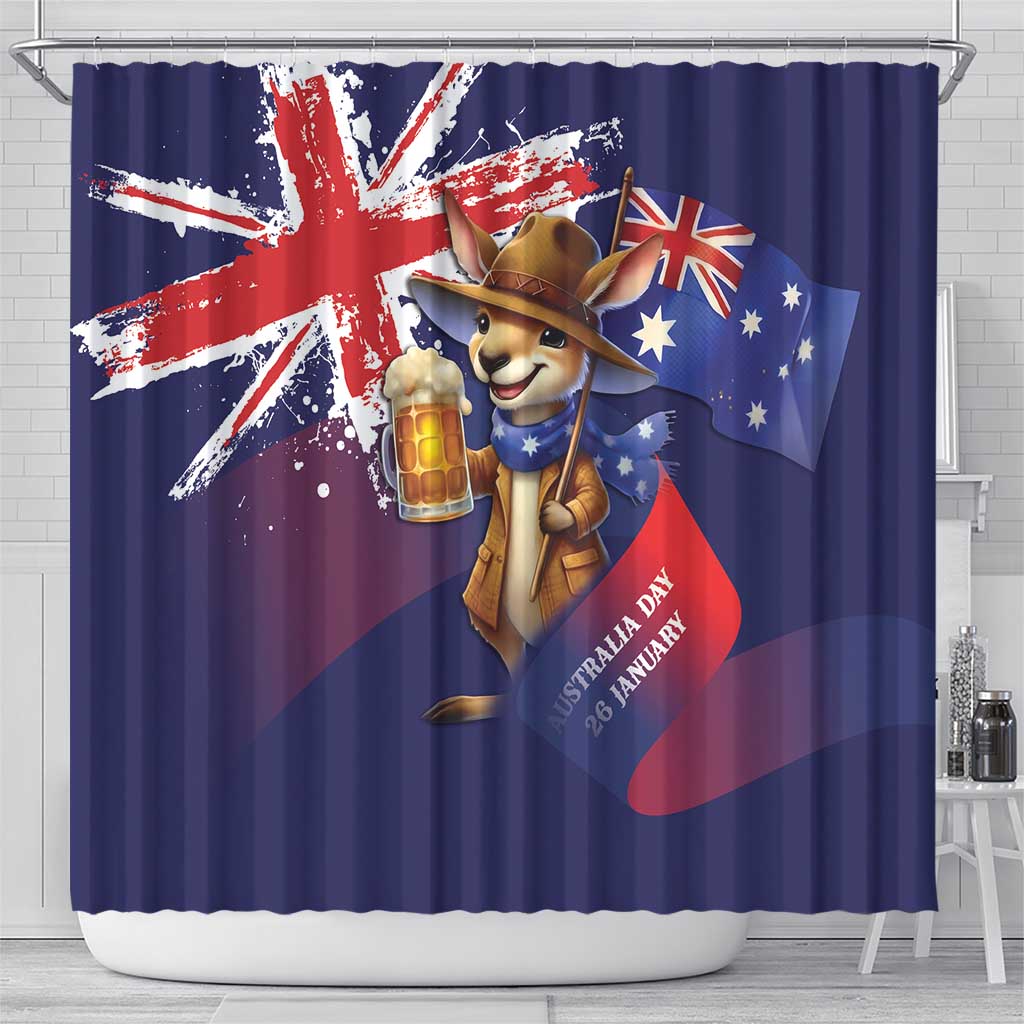 Australia Day Kangaroo Flag Shower Curtain Aussie Aussie Aussie Oi Oi Oi - Aussie Hoodie