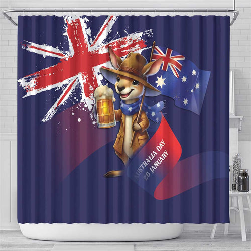 Australia Day Kangaroo Flag Shower Curtain Aussie Aussie Aussie Oi Oi Oi - Aussie Hoodie