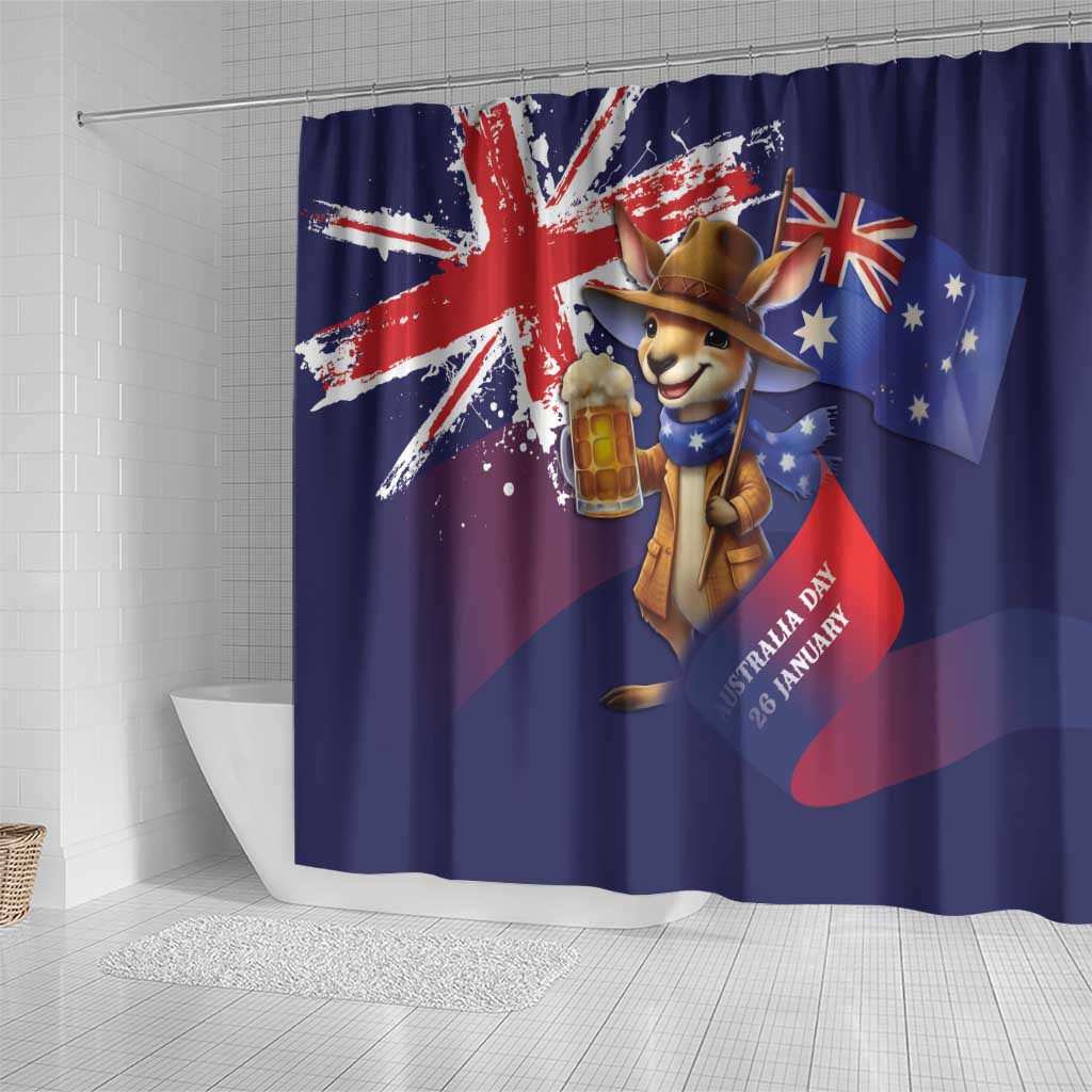 Australia Day Kangaroo Flag Shower Curtain Aussie Aussie Aussie Oi Oi Oi - Aussie Hoodie