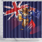 Australia Day Kangaroo Flag Shower Curtain Aussie Aussie Aussie Oi Oi Oi - Aussie Hoodie