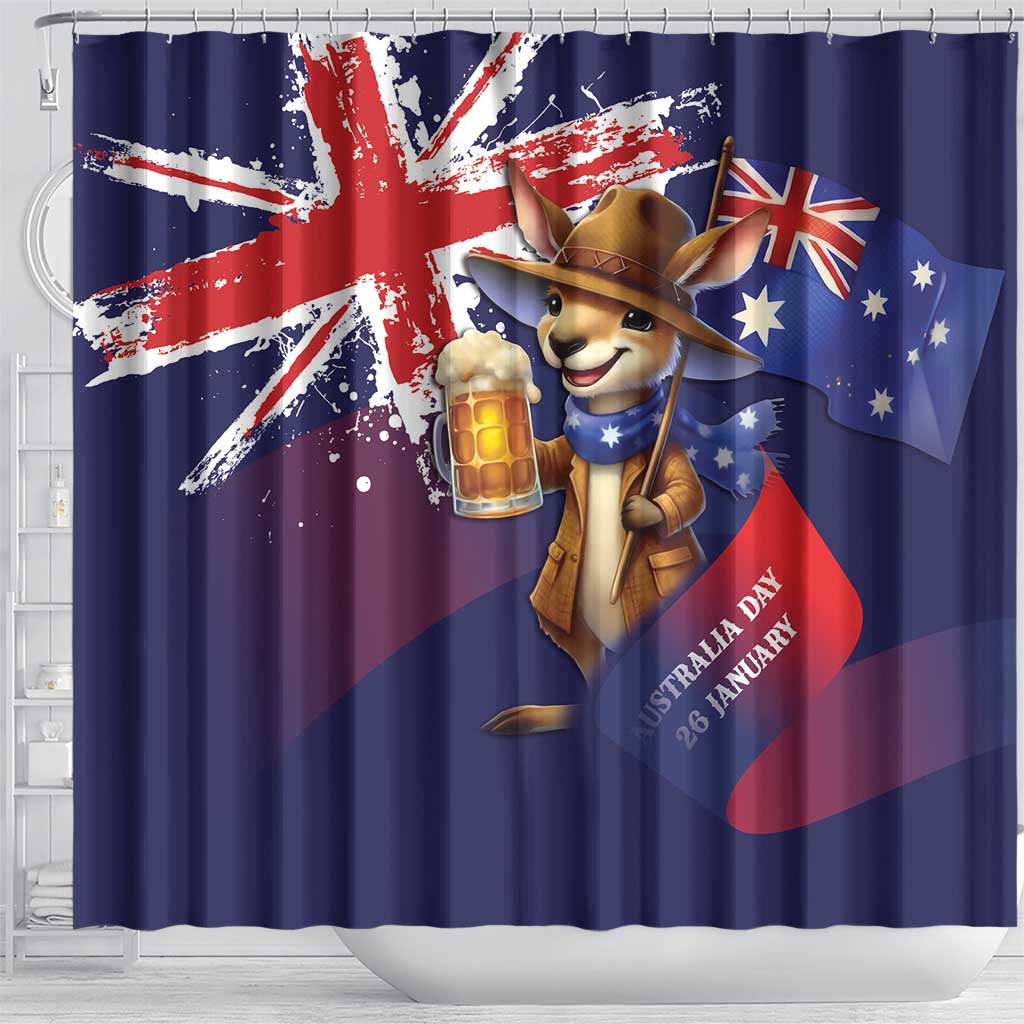 Australia Day Kangaroo Flag Shower Curtain Aussie Aussie Aussie Oi Oi Oi - Aussie Hoodie