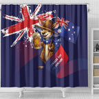 Australia Day Kangaroo Flag Shower Curtain Aussie Aussie Aussie Oi Oi Oi - Aussie Hoodie