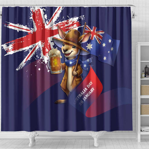 Australia Day Kangaroo Flag Shower Curtain Aussie Aussie Aussie Oi Oi Oi - Aussie Hoodie