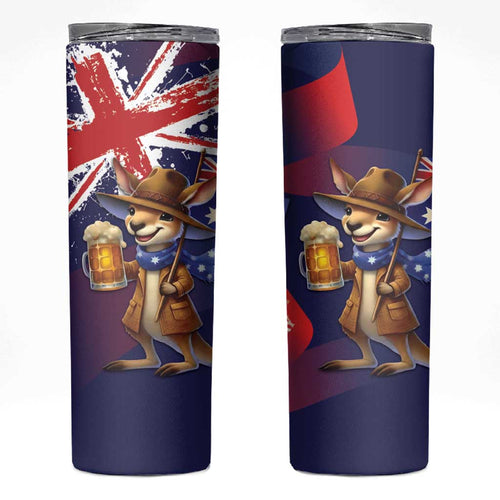 Australia Day Kangaroo Flag Skinny Tumbler Aussie Aussie Aussie Oi Oi Oi - Aussie Hoodie